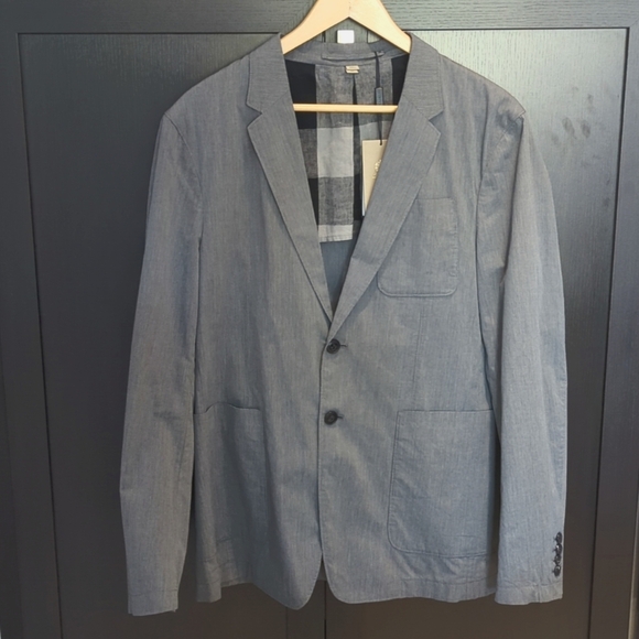 Men's Burberry Crepe Gray Casual Travel Blazer - Size 40R 50 EU NWT - Picture 11 of 11